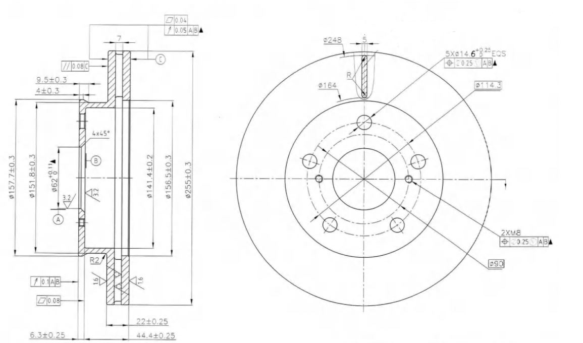 Диск торм. для а/м Toyota Mark II (X90/X100) (92-) перед. d=255 (DF 117105) preview 3