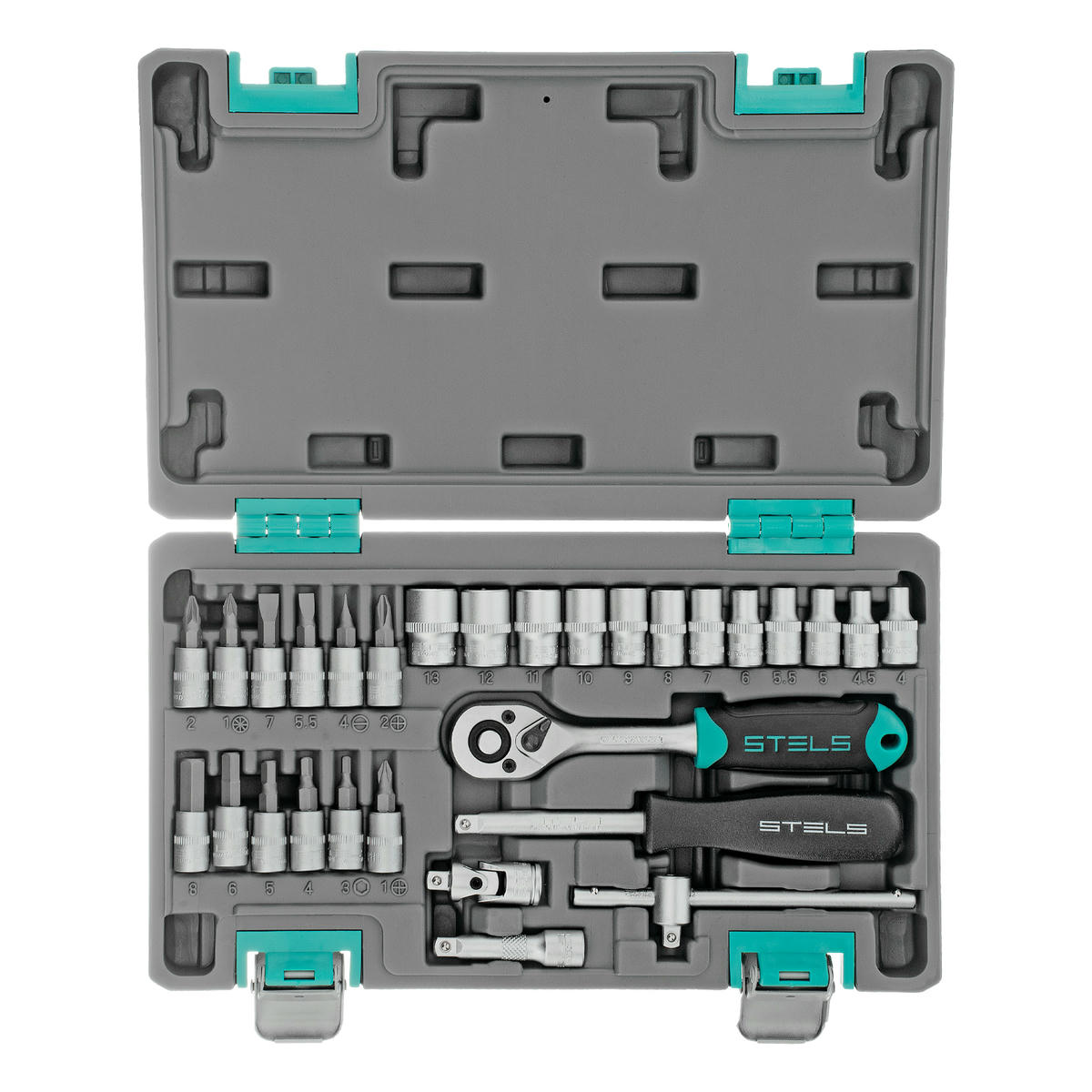 Набор инструмента 1/4" пластиковый кейс 29пр. STELS preview 3