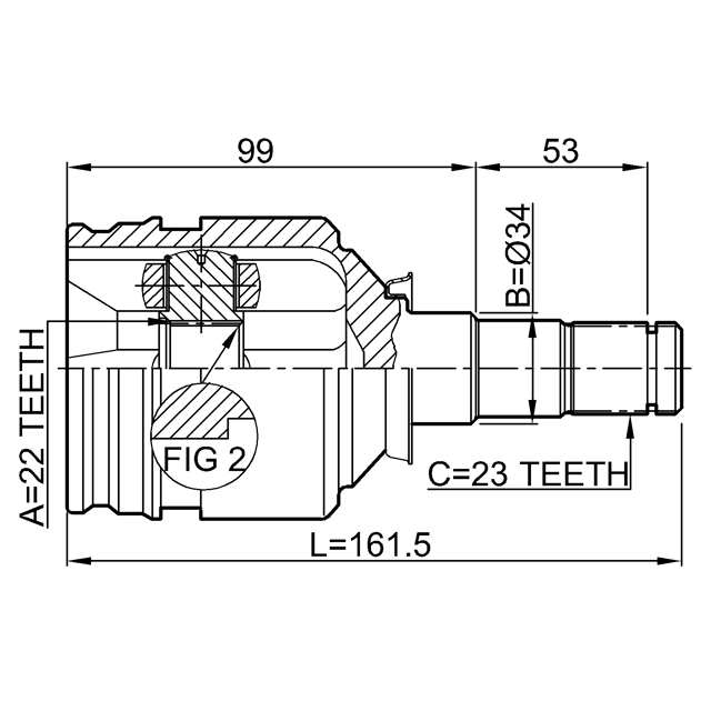 Шрус внутренний 22x34x23 preview 2