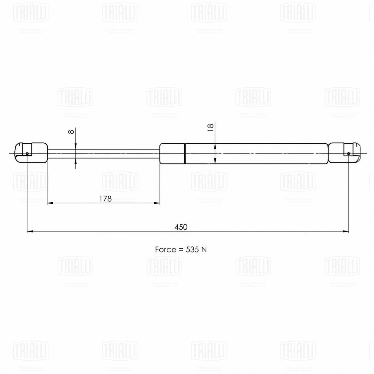Газовый упор багажника TRIALLI GS 1810 preview 2