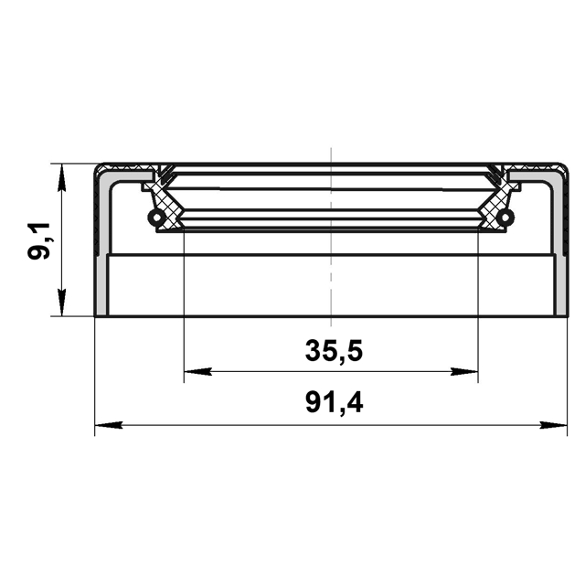 Сальник коробки скоростей 35.5x91.4x9.1x9.1 preview 2