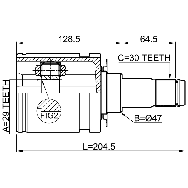 Шрус внутренний 29x47x30 preview 2