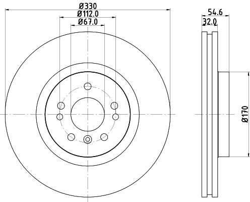 Диск торм. для а/м Mercedes ML (W164) (05-)/R (W251) (06-) перед. d=330 (DF 265319) preview 3