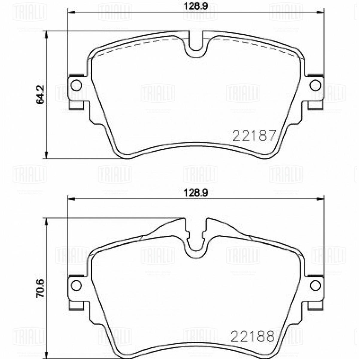 Колодки тормозные передние к-кт TRIALLI PF 4305 preview 3