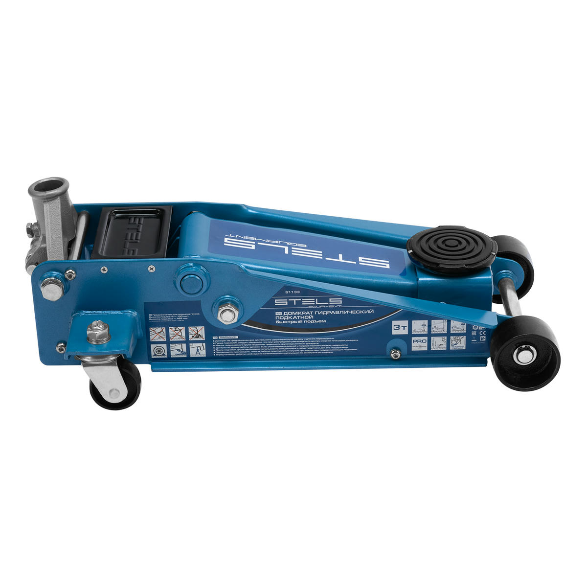 Домкрат подкатной гидравлический 3т 135-465мм быстрый подъем QUICK LIFT проф STELS preview 4