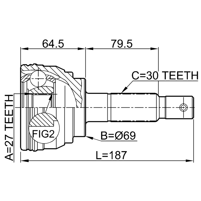 Шрус наружный 27x69x30 preview 2