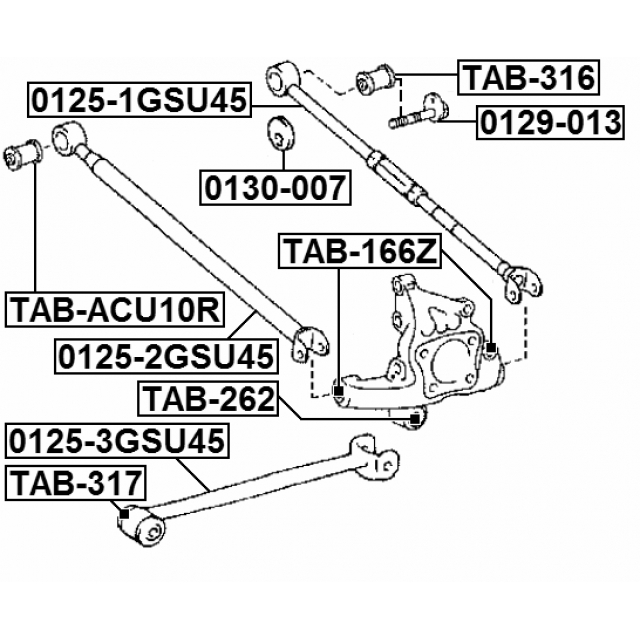 Болт с эксцентриком TOYOTA KLUGER2000.11-2007.05 FEBEST 0129-013 preview 2