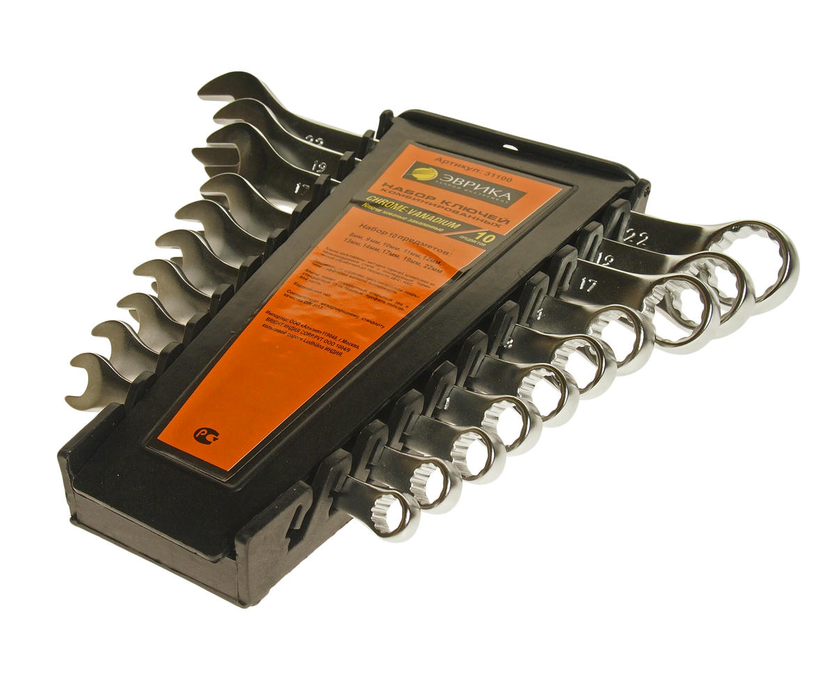Набор ключей комбинированных 10пр холдер ЭВРИКА preview 1