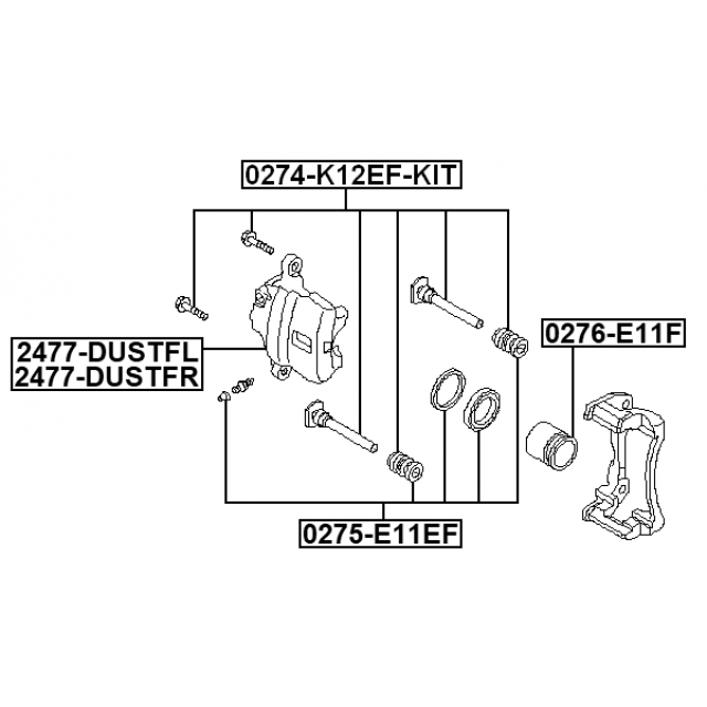 Суппорт тормозной передний FEBEST 2477-DUSTFR preview 2