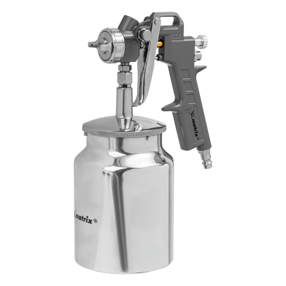 Краскопульт MATRIX c нижним бачком 1л (сопла 1.2, 1.5, 1.8мм) preview 3