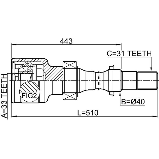 Шрус внутренний правый 33x40x31 preview 2