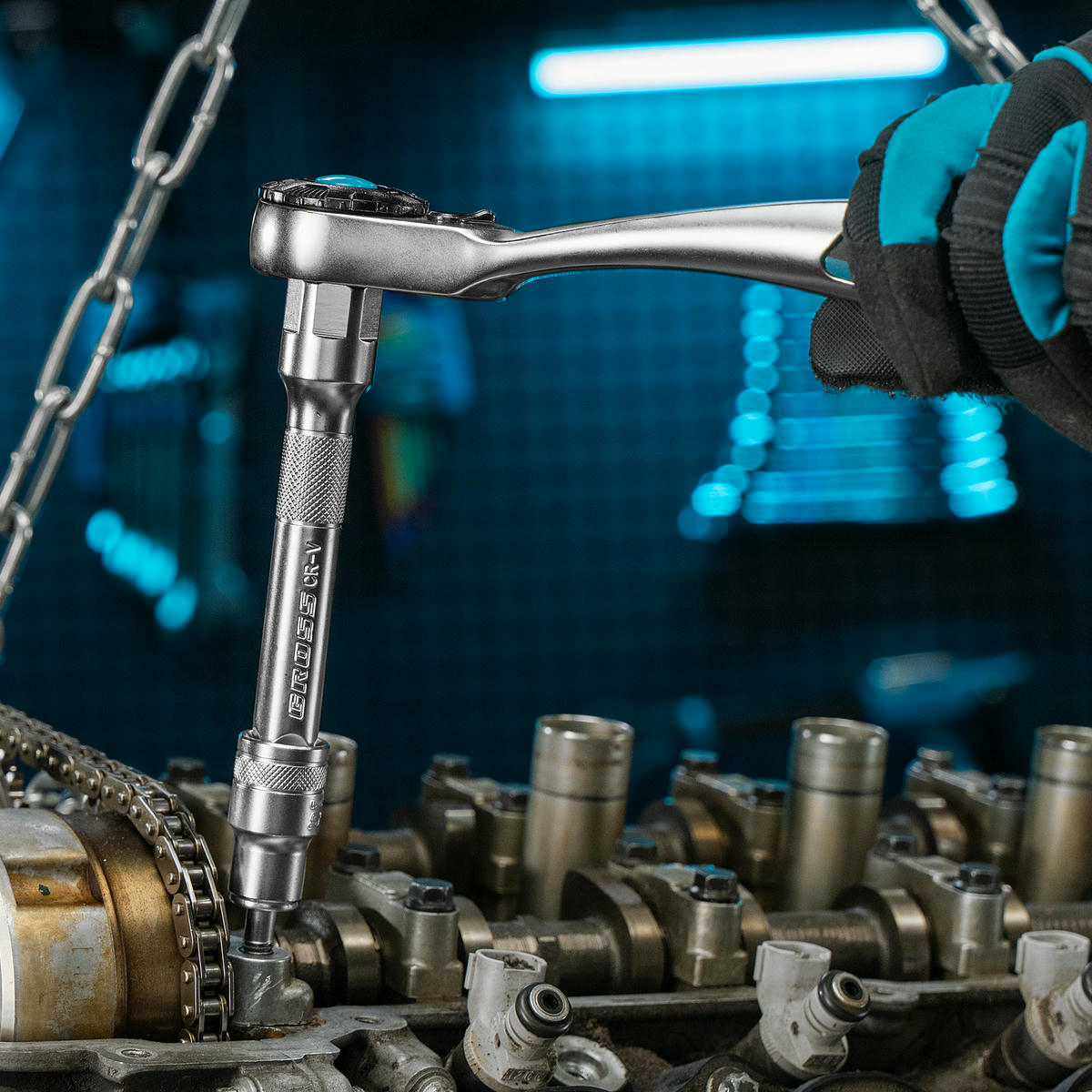 Набор торцевых головок ,трещетка 120 зубьев 12 предметов 1/2 // Gross preview 15