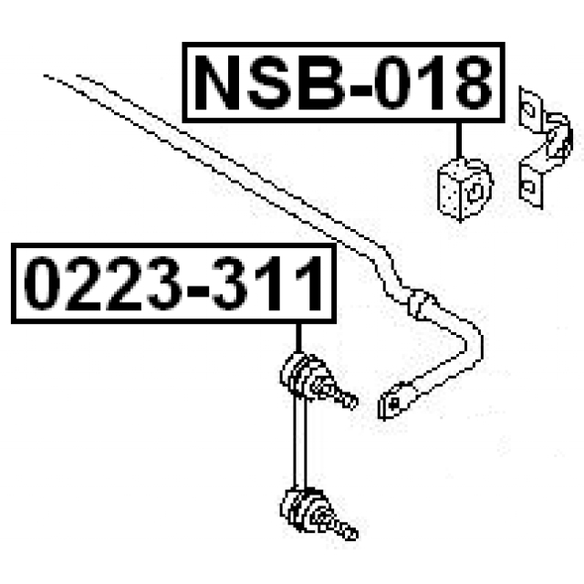 Втулка (сайлентблок) заднего стабилизатора FEBEST NSB-018 preview 2