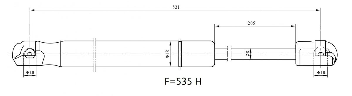 Упор газовый (амортизатор) для а/м Skoda Rapid (12-) без спойлера, без с/о (крышки багажника) (GS 18 preview 3