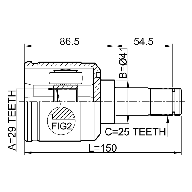 0411CS13RH_ШРУС внутренний правый к-кт! Mitsubishi Lancer CS 00-09 preview 2