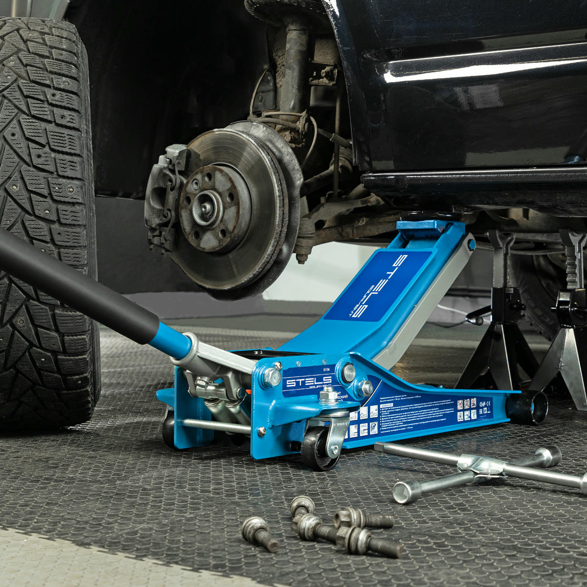 Домкрат подкатной гидравлический 3т 75-515мм быстр.подъем LOW PROFILE QUICK LIFT проф STELS preview 1