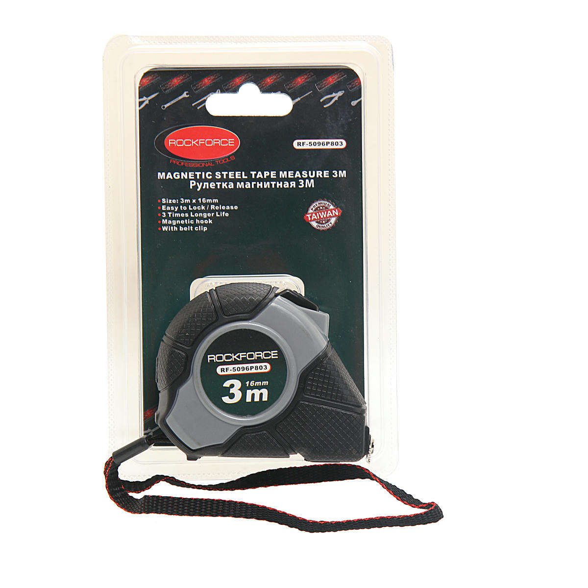 Рулетка 3м*16мм, магнитный зацеп (в блистере) ROCKFORCE preview 1
