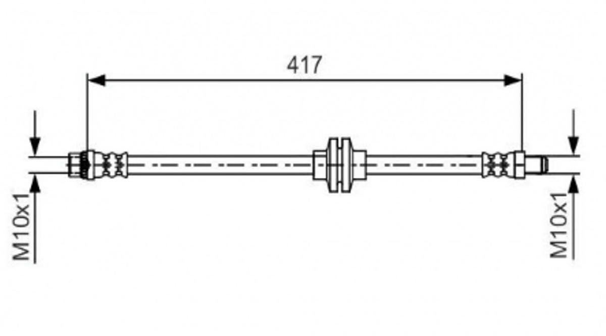 Шланг торм. для а/м Renault Duster (10-)/Kaptur (16-)/Arkana (19-) перед. L=443мм TRIALLI BF 4635 preview 2