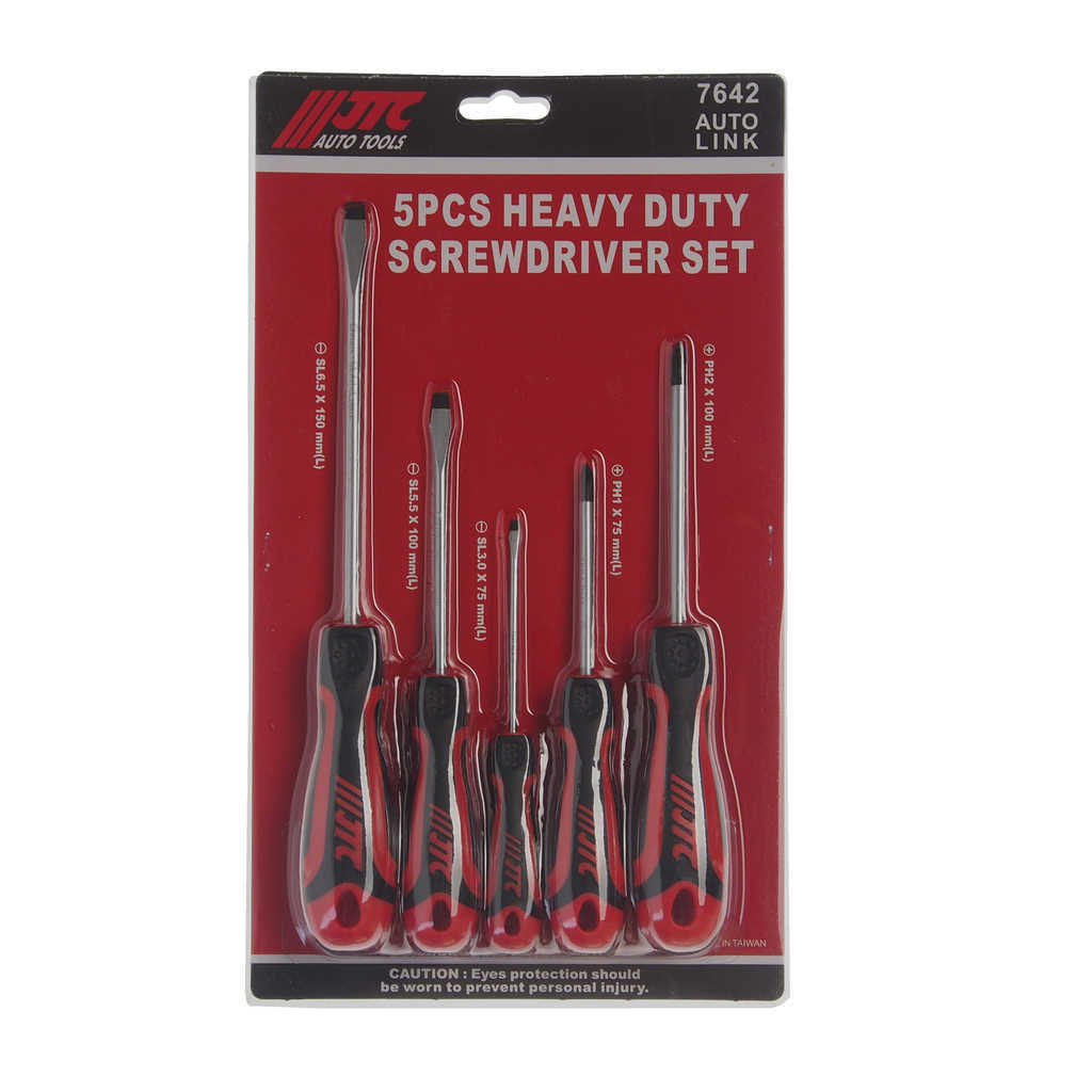 Набор отверток усиленных, 5 предмета SL3.0x75, SL5.5x100, SL6.5x150, PH1x75, PH2x100 JTC/1 preview 1
