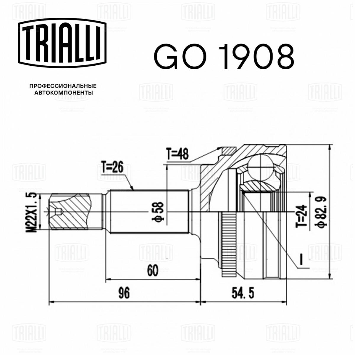 ШРУС наружный TRIALLI GO 1908 preview 3