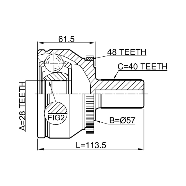 ШРУС наружный FEBEST 2710-XC90A48 preview 2