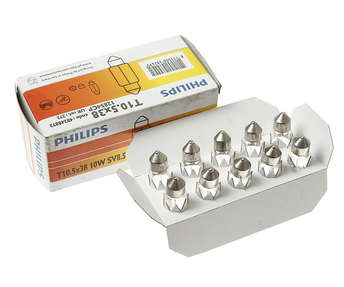 Лампа 12V T10,5x38 10W SV8,5-8 PHILIPS 1 шт. картон 12854CP preview 1