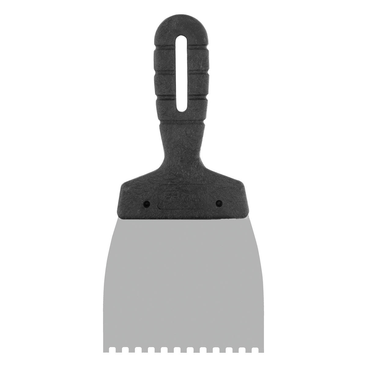 Шпатель из нержавеющей стали 100мм, зуб 4х4мм, пласт. ручка СИБРТЕХ preview 1