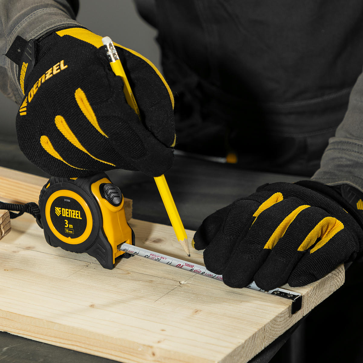 Рулетка 3м 16мм обрезиненный корпус, автм. фиксация DENZEL preview 8