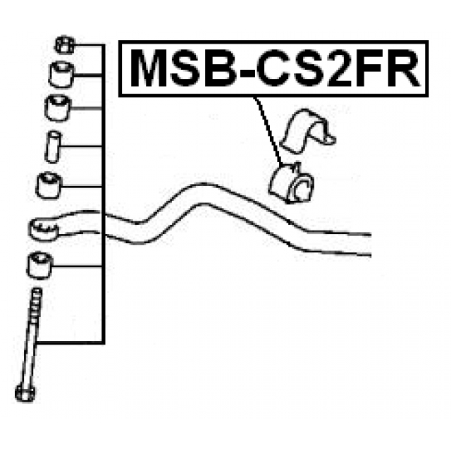 Втулка (сайлентблок) переднего стабилизатора FEBEST MSB-CS2FR preview 2