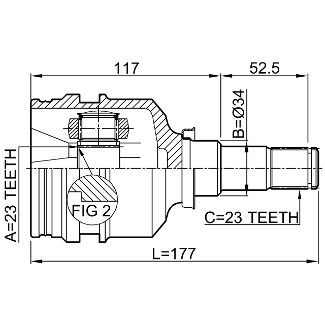 ШРУС внутренний FEBEST 0111-001 preview 2