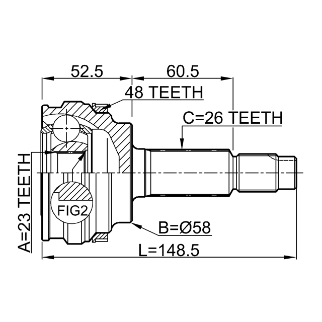0110-077A48_ШРУС наружный к-кт! ABS Toyota Prius 1.5i 03> preview 2