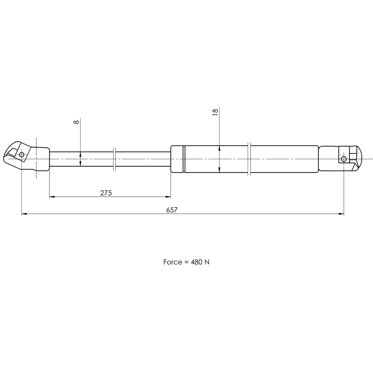 Газовый упор багажника TRIALLI GS 1016 preview 2