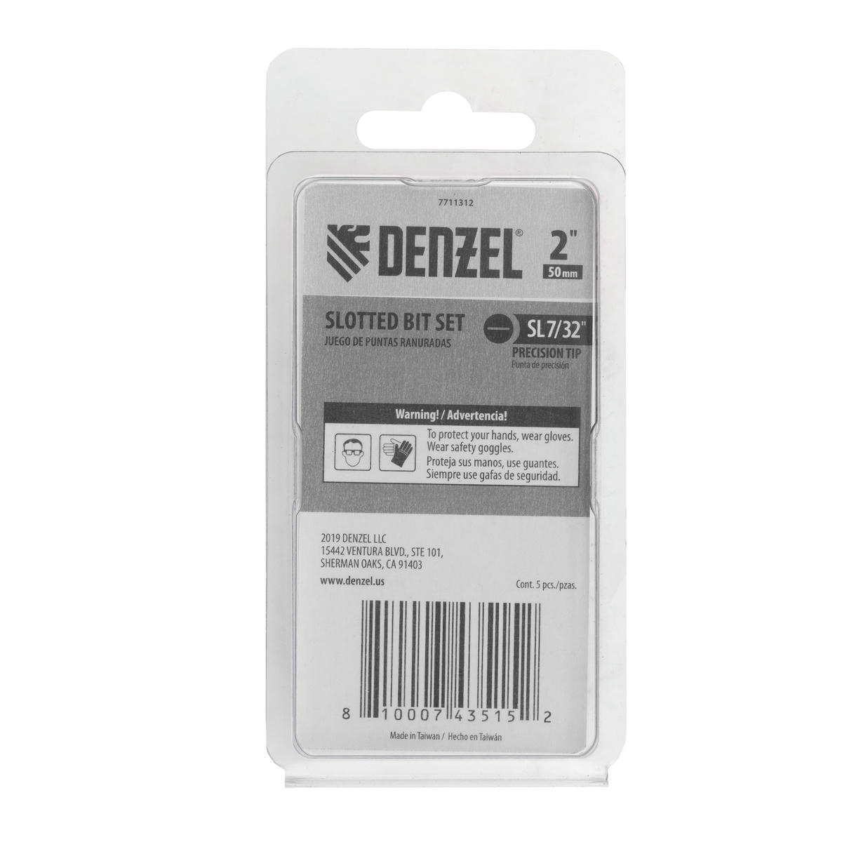 Набор бит, SL7/32"x2", 5 шт.// Denzel preview 1