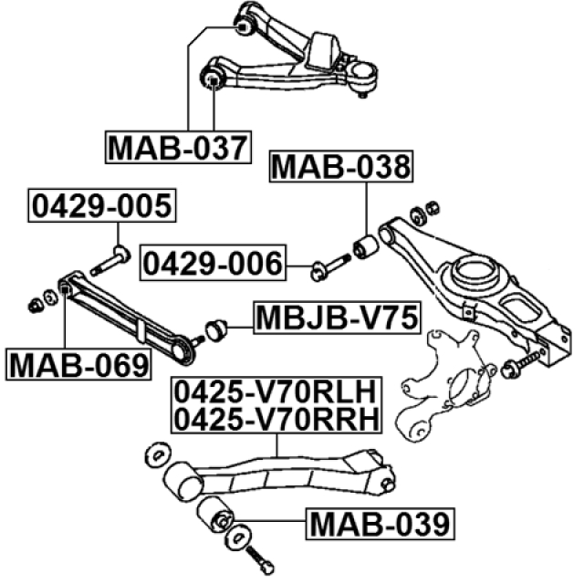 Сайлентблок задней подвески FEBEST MAB-039 preview 2 Сайлентблок задней подвески FEBEST MAB-039 preview 2