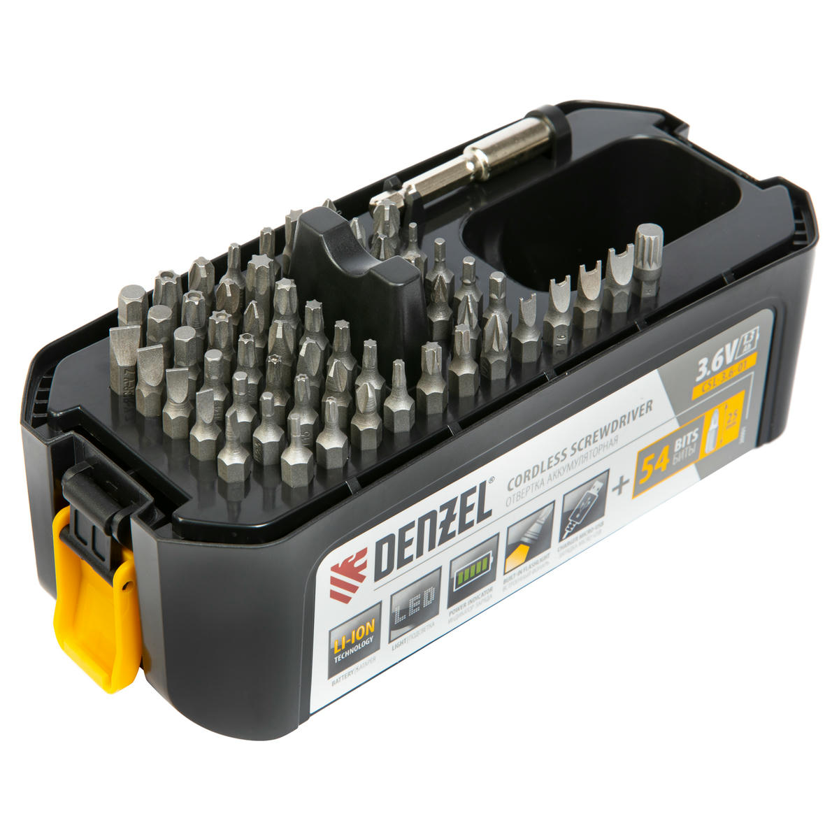 Отвертка аккумуляторная CSL-3,6-01, 3,6В, 1,3Ач, с аксессуарами Denzel preview 10