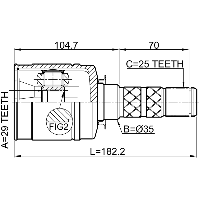 ШРУС ВНУТРЕННИЙ 29X35X25 (FEBEST) preview 2