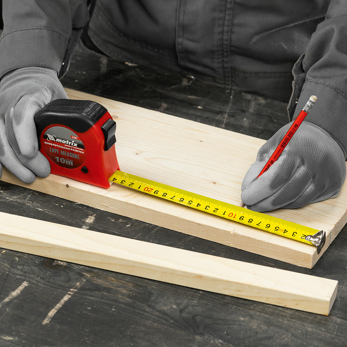 Рулетка 10м х 25мм, обрезиненный корпус, двойная плавная фиксация Matrix preview 8