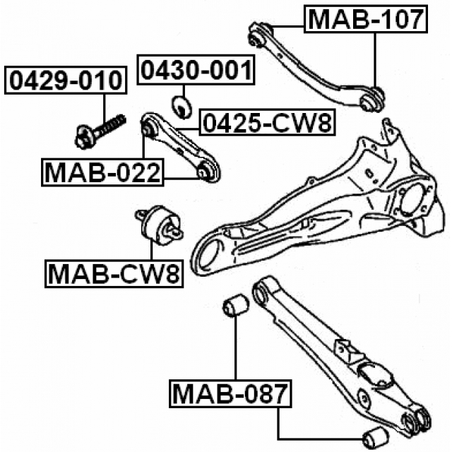 Болт с эксцентриком MITSUBISHI LANCER CY,CZ# 2007.03-2013.02 FEBEST 0429-010 preview 2