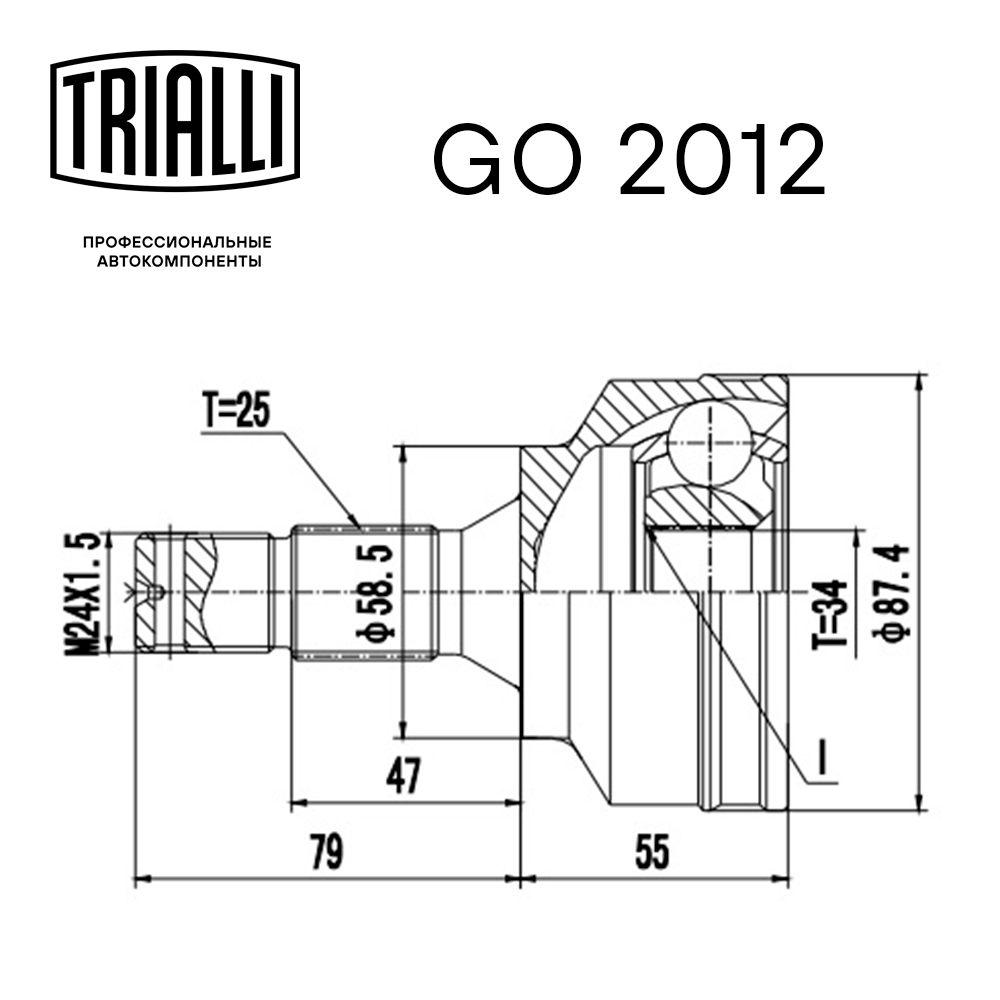 ШРУС наружный передний TRIALLI GO 2012 preview 2