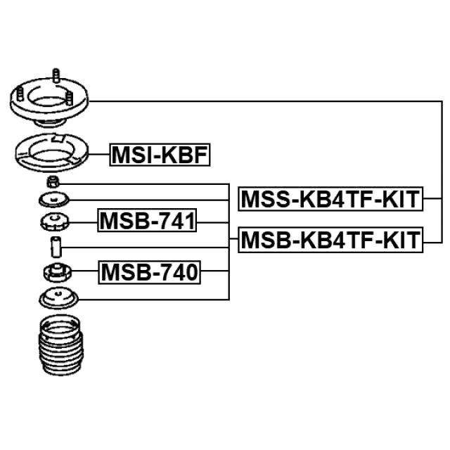 MSS-KB4TF-KIT_опора амортизатора переднего к-кт! Mitsubishi Galant all 92-96 preview 2
