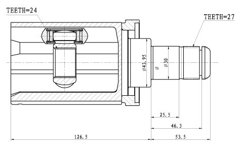 ШРУС для а/м BMW 3 E90 (05-)/X1 (E84) (09-) (внутр. перед. лев.) (GO 2602) preview 3