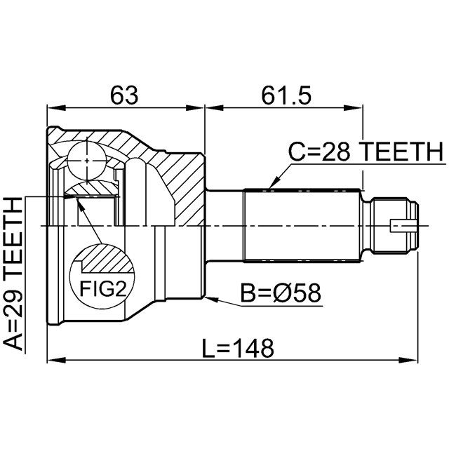 0710-037_ШРУС наружный к-кт! 29x58x28 Suzuki SX4 06-13 preview 2