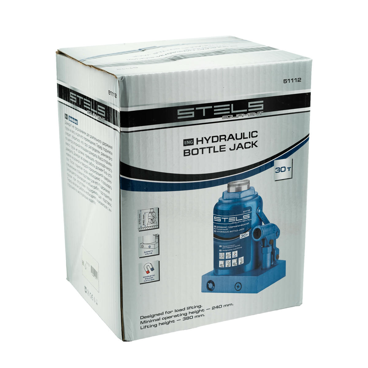Домкрат бутылочный 30т гидравлический 244–370мм STELS preview 5