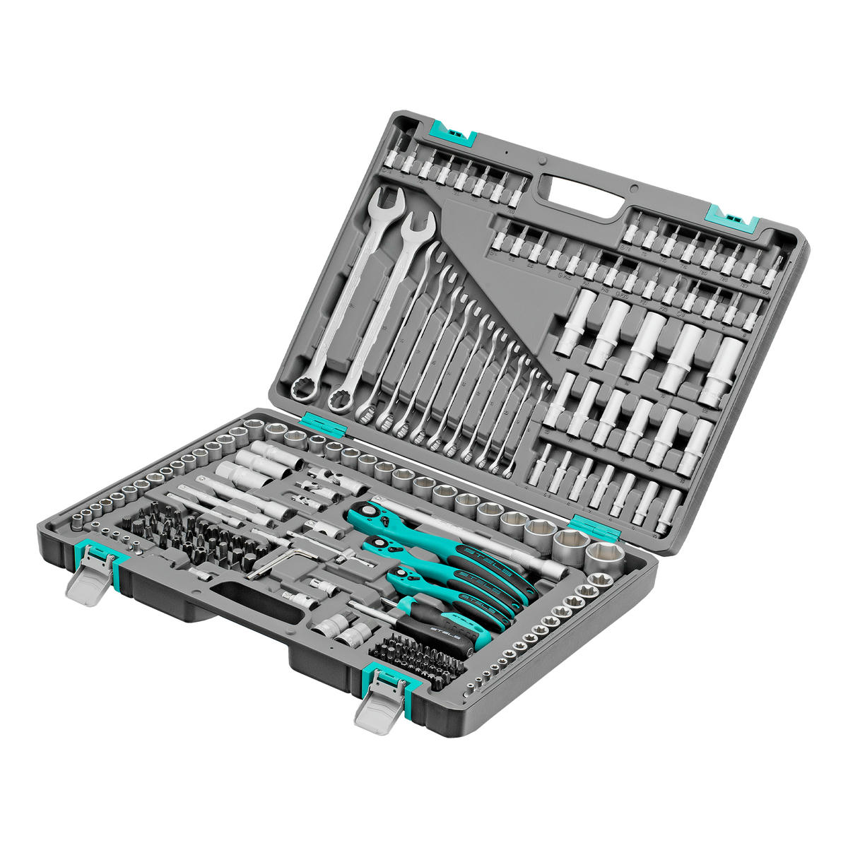 Набор инструмента 1/2"-1/4"-3/8" 216 предметов Stels preview 1