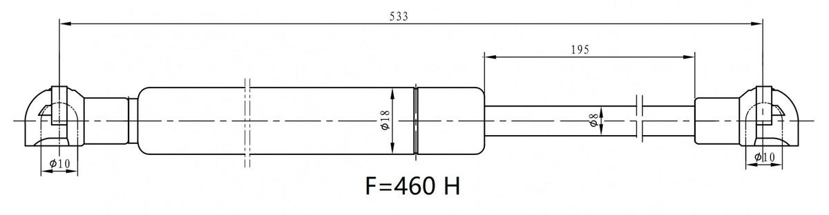 Упор газовый (амортизатор) для а/м Mitsubishi Outlander (12-) (крышки багажника) (GS 1101) preview 3