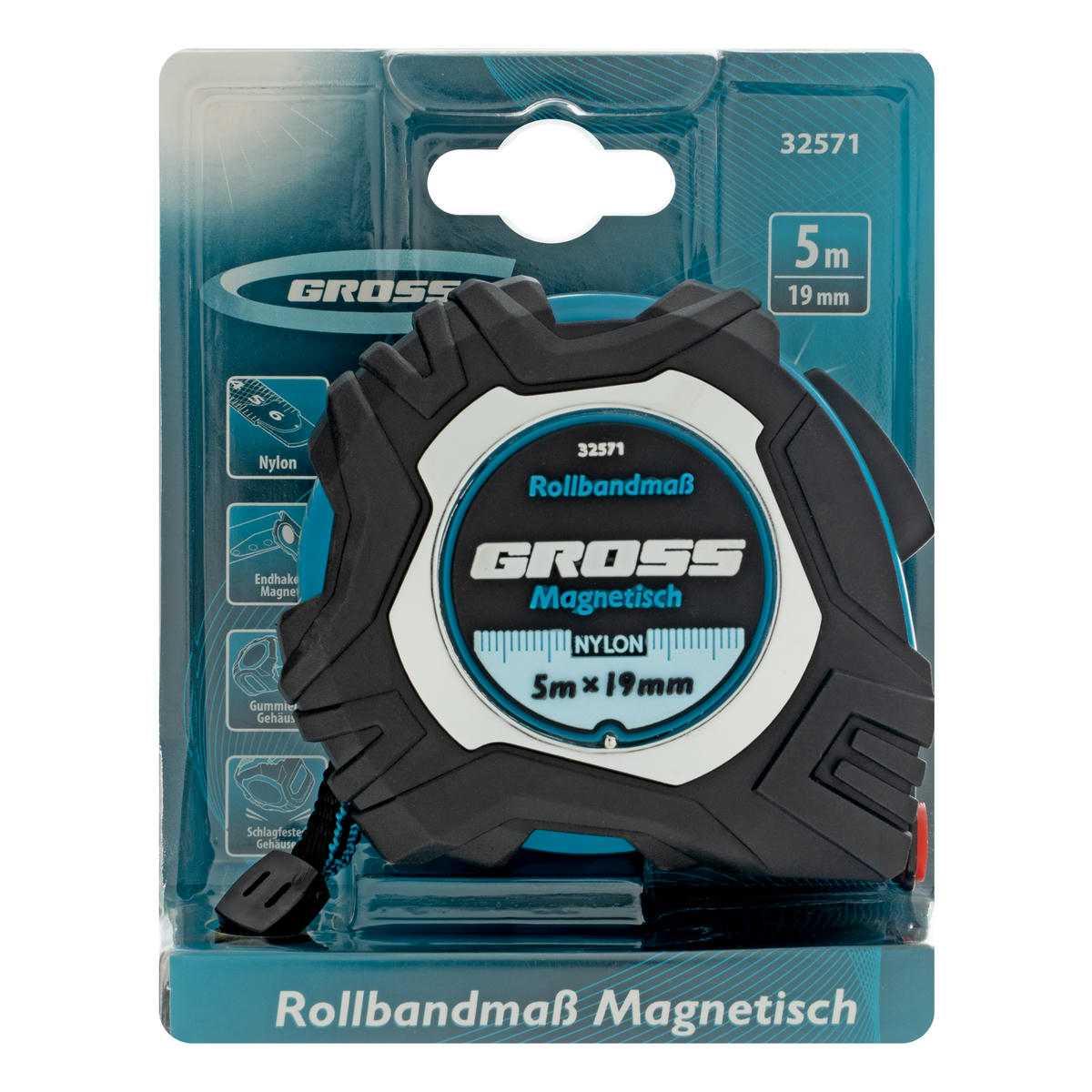 Рулетка 5м х19мм Magnetisch обрезининный корпус GROSS preview 7