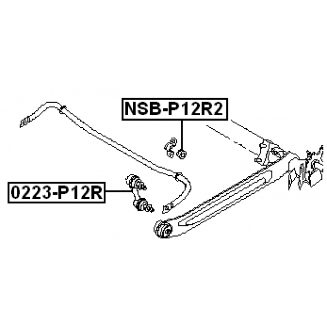 Втулка (сайлентблок) заднего стабилизатора FEBEST NSB-P12R2 preview 2