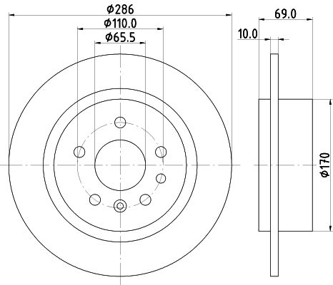 Диск торм. для а/м SAAB 9-5 (99-) зад. d=286 (DF 190616) preview 3