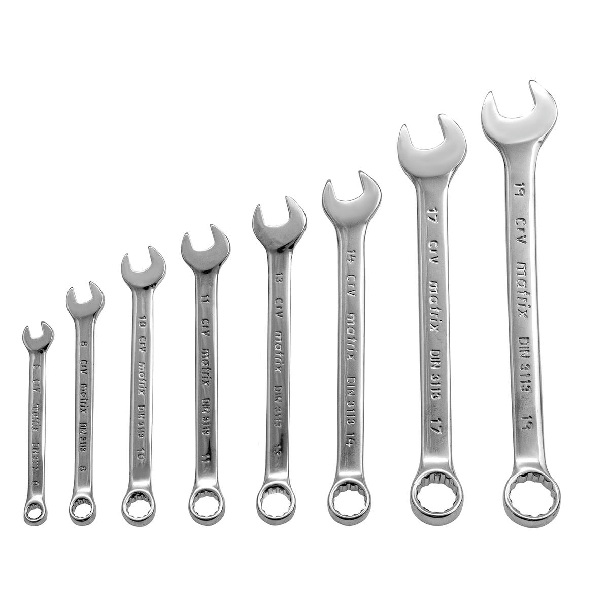 Набор ключей комбинированных 6-19мм 8 шт. полиров. хром MATRIX preview 2