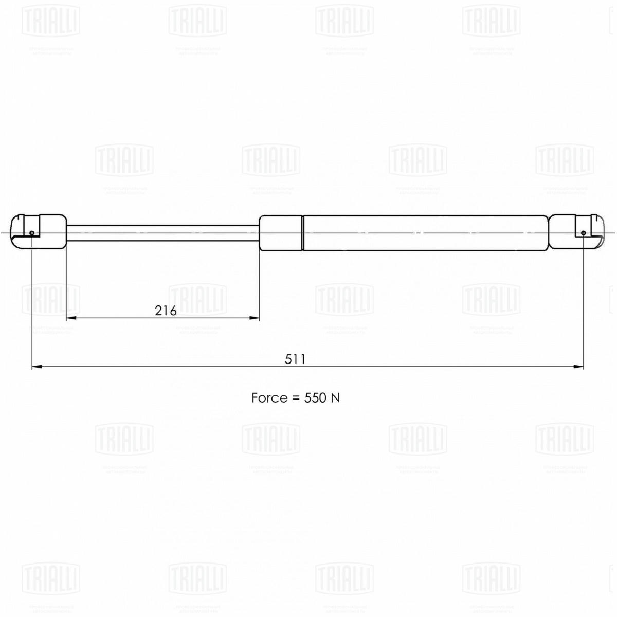 Газовый упор багажника TRIALLI GS 1006 preview 2